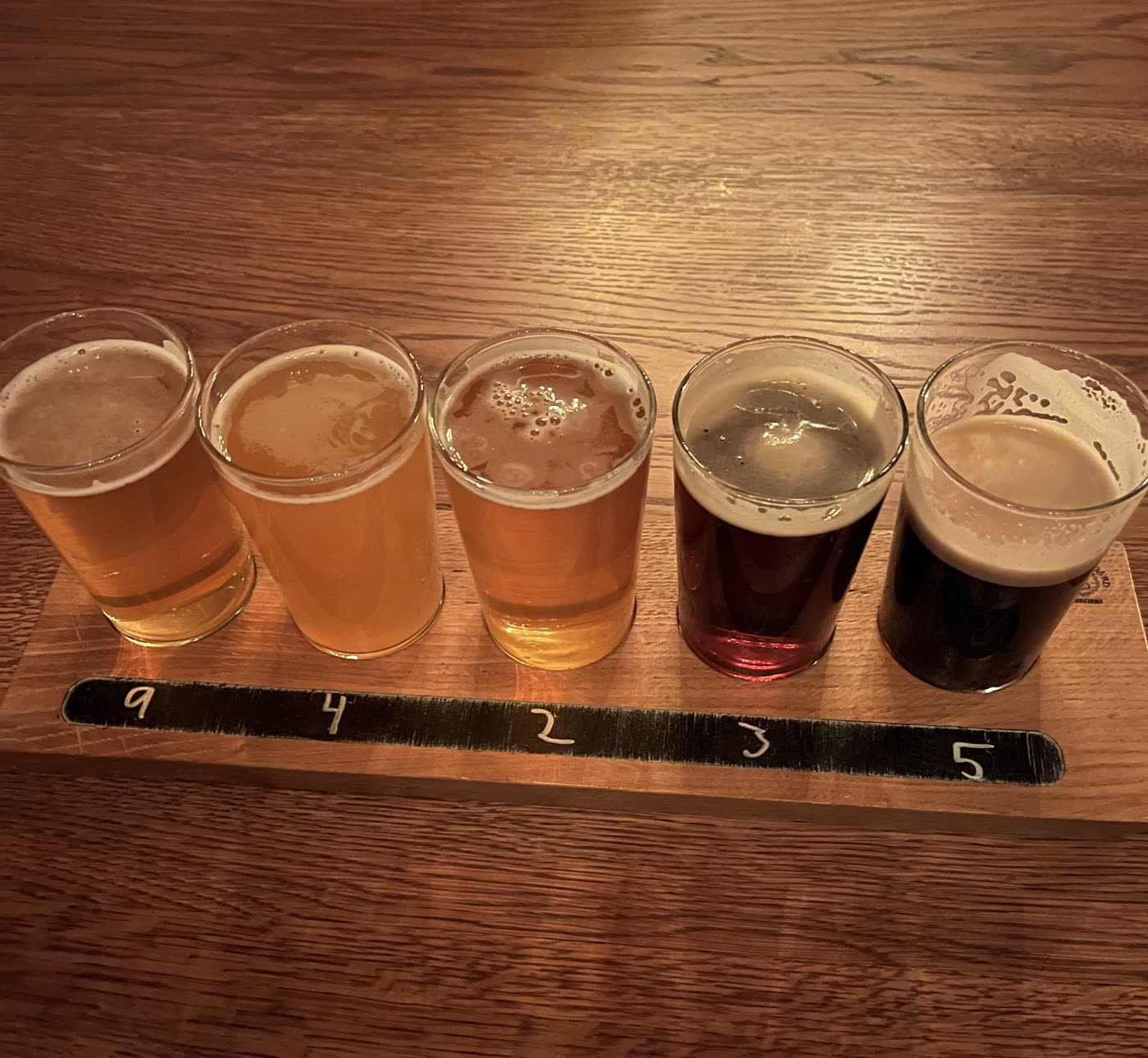 Craft beer tasting flight