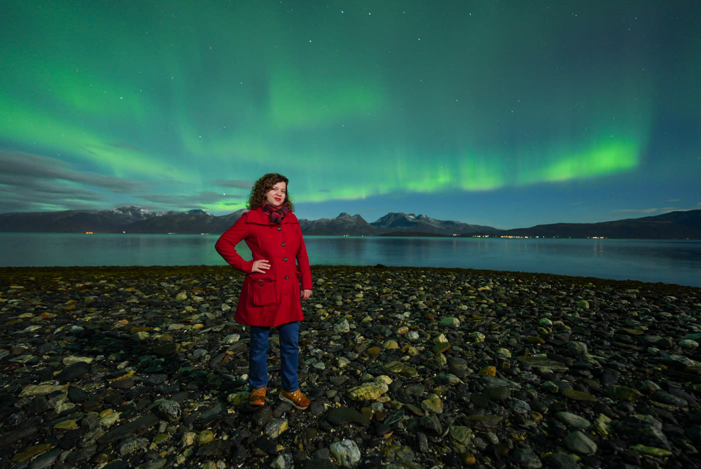 Aurora boreal no norte da Noruega