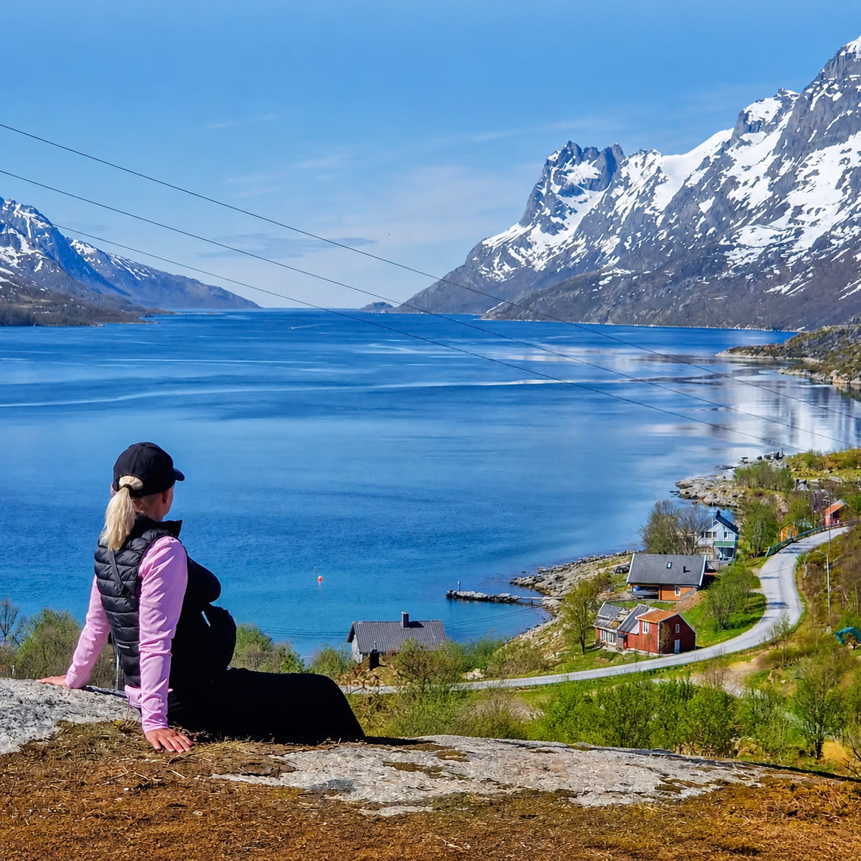 Vista do fiorde perto de Tromsø
